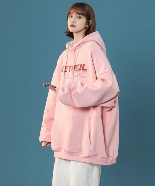 SHEPP(シープ)の「ロゴ ビッグシルエットパーカー(パーカー・レディース・ピンク/ホワイト/ブラック・XXX-LARGE/XL/M)」の7枚目の写真