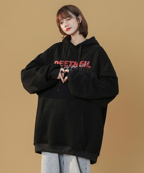 SHEPP(シープ)の「ロゴ ビッグシルエットパーカー(パーカー・レディース・ピンク/ホワイト/ブラック・XXX-LARGE/XL/M)」の10枚目の写真