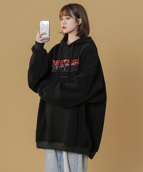 SHEPP(シープ)の「ロゴ ビッグシルエットパーカー(パーカー・レディース・ピンク/ホワイト/ブラック・XXX-LARGE/XL/M)」の12枚目の写真
