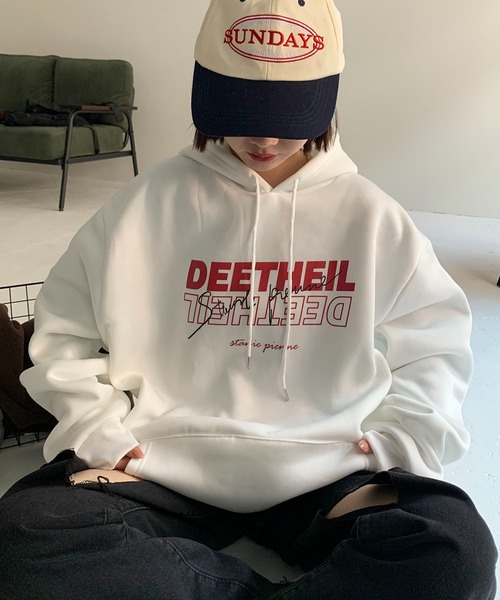 SHEPP(シープ)の「ロゴ ビッグシルエットパーカー(パーカー・レディース・ピンク/ホワイト/ブラック・XXX-LARGE/XL/M)」の14枚目の写真