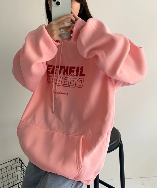 SHEPP(シープ)の「ロゴ ビッグシルエットパーカー(パーカー・レディース・ピンク/ホワイト/ブラック・XXX-LARGE/XL/M)」の17枚目の写真