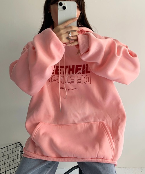 SHEPP(シープ)の「ロゴ ビッグシルエットパーカー(パーカー・レディース・ピンク/ホワイト/ブラック・XXX-LARGE/XL/M)」の18枚目の写真