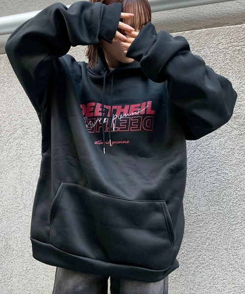 SHEPP(シープ)の「ロゴ ビッグシルエットパーカー(パーカー・レディース・ピンク/ホワイト/ブラック・XXX-LARGE/XL/M)」の19枚目の写真
