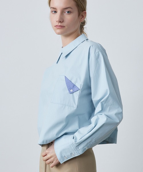 ELOOPS(イーループス)の「【ELOOPS】ポケットポイント クロップドプルオーバーシャツ(シャツ/ブラウス・レディース・ライトブルー/ブルー/オフホワイト・S/M/L)」の19枚目の写真