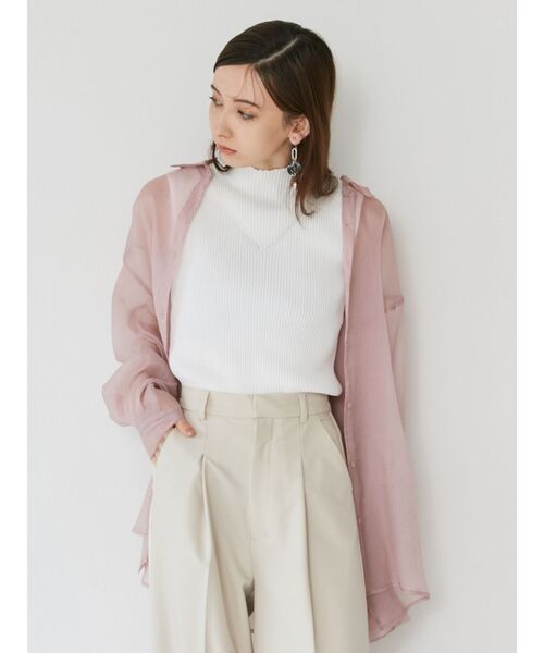 MURUA(ムルーア)の「ハイネックノースリーブニット(ニット/セーター・レディース・ホワイト/ブルー/オレンジ/ブラック・FREE)」の8枚目の写真