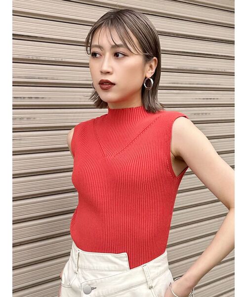 MURUA(ムルーア)の「ハイネックノースリーブニット(ニット/セーター・レディース・ホワイト/ブルー/オレンジ/ブラック・FREE)」の19枚目の写真