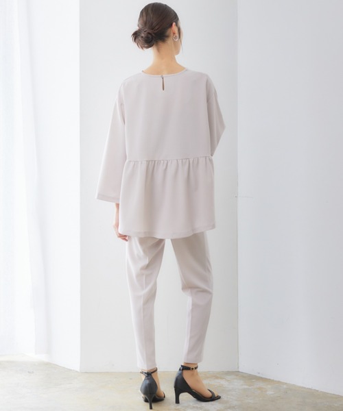 RIRIYANO（リリヤーノ）の「"ご機嫌"パールスリットセットアップ ─RIRIYANO─（スーツセット・レディース・ネイビー/ブラック/ベージュ×ブラック/グレイッシュベージュ・MEDIUM/LARGE/X-LARGE/XX-LARGE/SMALL）」の21枚目の写真