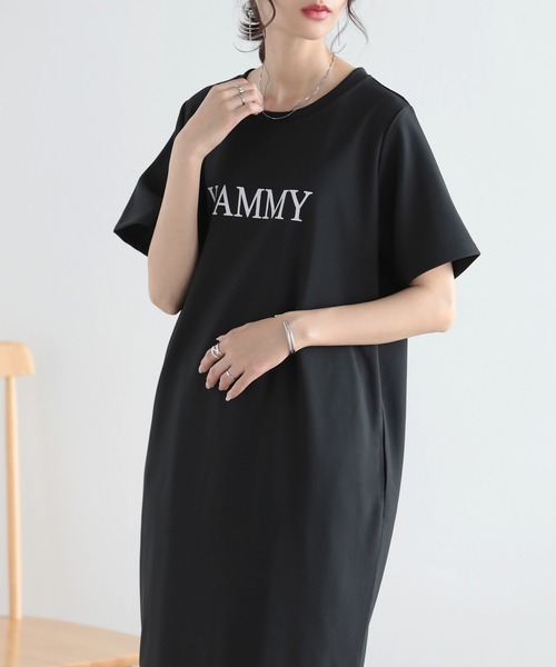 SUNFLOWER EIGHT(サンフラワーエイト)の「Tシャツワンピース(ワンピース・レディース・ライトベージュ/ライトブラウン/ミント/ブラック・M/L)」の5枚目の写真