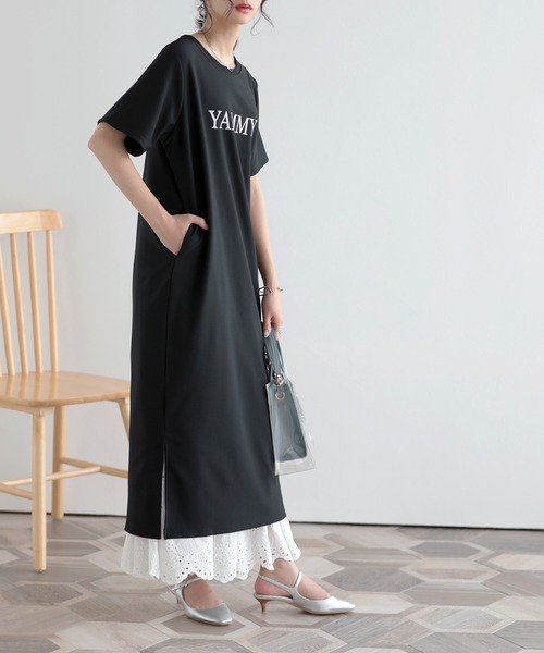SUNFLOWER EIGHT(サンフラワーエイト)の「Tシャツワンピース(ワンピース・レディース・ライトベージュ/ライトブラウン/ミント/ブラック・M/L)」の7枚目の写真