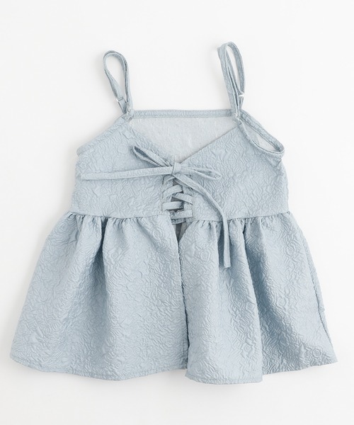 URBAN CHERRY（アーバンチェリー）の「【前後2way】レースアップジャガードキャミチュニック（キャミソール・キッズ・ブラック/アイボリー/ブルー・110cm/120cm/130cm/140cm/150cm）」の11枚目の写真