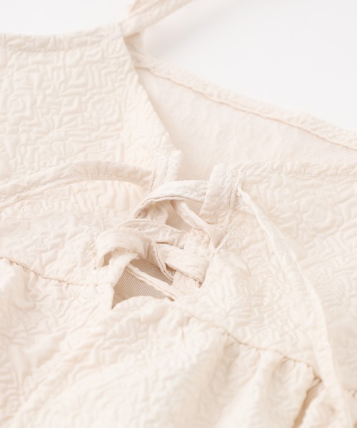 URBAN CHERRY（アーバンチェリー）の「【前後2way】レースアップジャガードキャミチュニック（キャミソール・キッズ・ブラック/アイボリー/ブルー・110cm/120cm/130cm/140cm/150cm）」の17枚目の写真