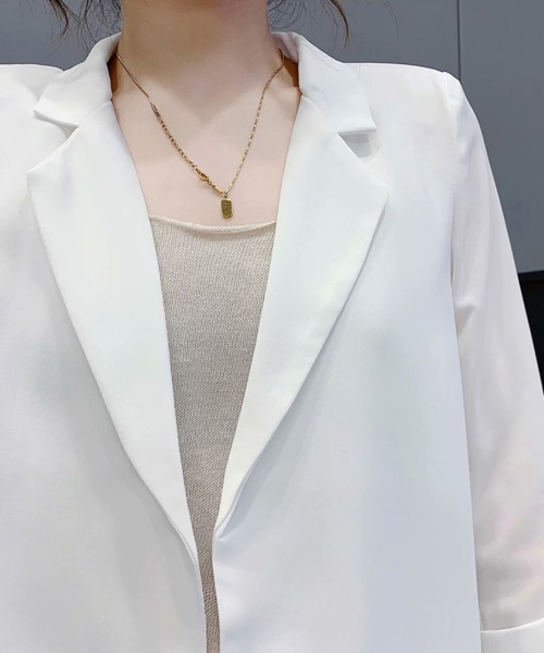 Miniministore(ミニミニストア)の「ジャケット レディース 春夏 アウター(テーラードジャケット・レディース・ホワイト/ブラック・L/XL)」の11枚目の写真