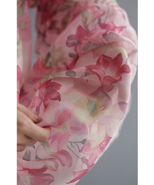 cawaii(カワイイ)の「愛らしいピンクの花が微笑むエアリーなシアーチュニック(チュニック・レディース・ピンク・FREE)」の15枚目の写真