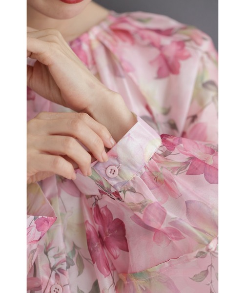 cawaii(カワイイ)の「愛らしいピンクの花が微笑むエアリーなシアーチュニック(チュニック・レディース・ピンク・FREE)」の20枚目の写真