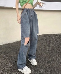 デニムパンツ ダメージ ジーンズ 春夏秋