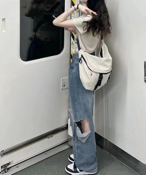 Miniministore（ミニミニストア）の「デニムパンツ ダメージ ジーンズ 春夏秋（デニムパンツ・レディース・ブルー・L/XL/M）」の6枚目の写真