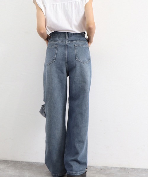 Miniministore（ミニミニストア）の「デニムパンツ ダメージ ジーンズ 春夏秋（デニムパンツ・レディース・ブルー・L/XL/M）」の9枚目の写真