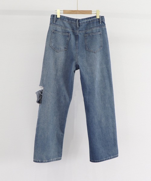 Miniministore（ミニミニストア）の「デニムパンツ ダメージ ジーンズ 春夏秋（デニムパンツ・レディース・ブルー・L/XL/M）」の11枚目の写真
