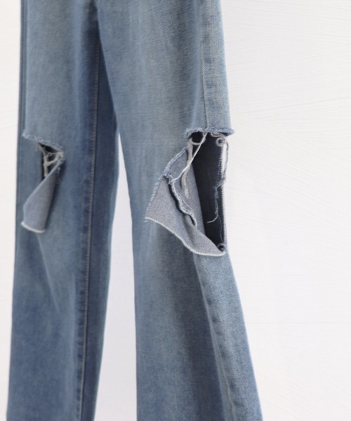 Miniministore（ミニミニストア）の「デニムパンツ ダメージ ジーンズ 春夏秋（デニムパンツ・レディース・ブルー・L/XL/M）」の13枚目の写真