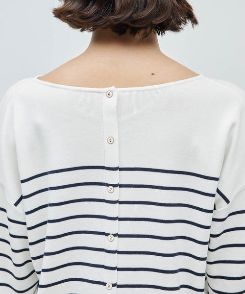 ROPE'（ロペ）の「綿アセテート総針後ろボタンニット（ニット/セーター・レディース・ネイビー/ホワイト系その他/ベージュ系その他・FREE）」の13枚目の写真