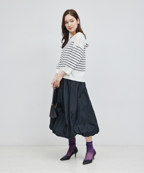 ROPE'（ロペ）の「綿アセテート総針後ろボタンニット（ニット/セーター・レディース・ネイビー/ホワイト系その他/ベージュ系その他・FREE）」の20枚目の写真