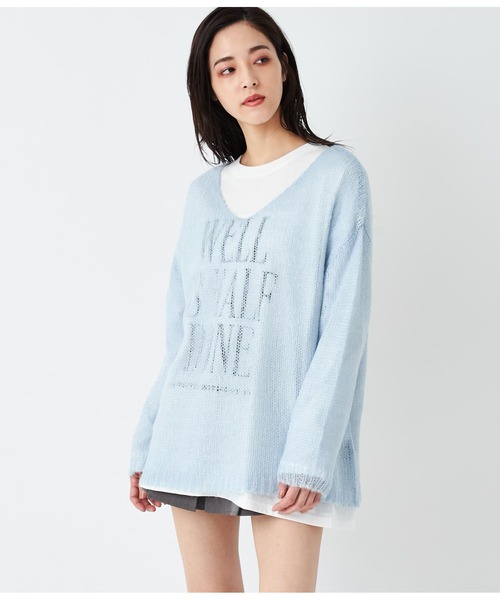 ANAP(アナップ)の「透かし編みルーズニット(ニット/セーター・レディース・ピンク/ライトブルー/グレー・FREE)」の11枚目の写真