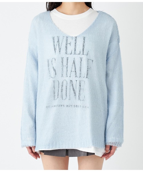 ANAP(アナップ)の「透かし編みルーズニット(ニット/セーター・レディース・ピンク/ライトブルー/グレー・FREE)」の21枚目の写真