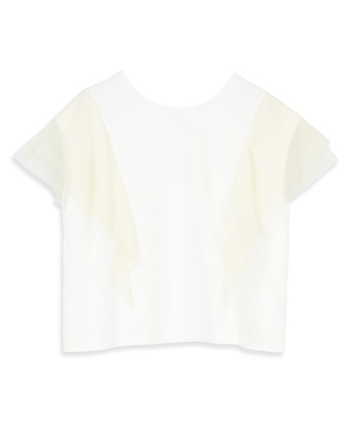 前後2wayチュールフリル切替カットソー（Tシャツ/カットソー