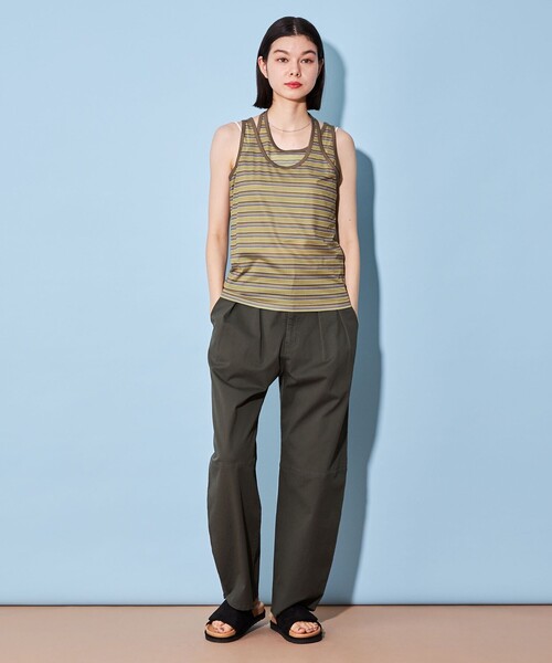 CITEN（シテン）の「＜CITEN＞マルチボーダー レイヤー タンクトップ（タンクトップ・レディース・ロイヤルブルー/オフホワイト/オリーブ・FREE）」の7枚目の写真