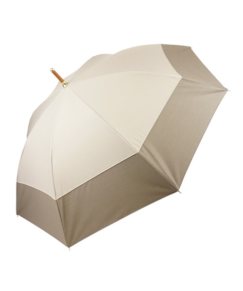 【セール】完全遮光 UVカット100% 日傘 Paraffi パラフィ 無地切替（長傘）｜macocca（マコッカ）