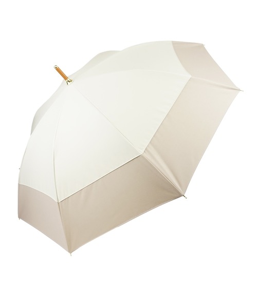 【セール】完全遮光 UVカット100% 日傘 Paraffi パラフィ 無地切替（長傘）｜macocca（マコッカ）