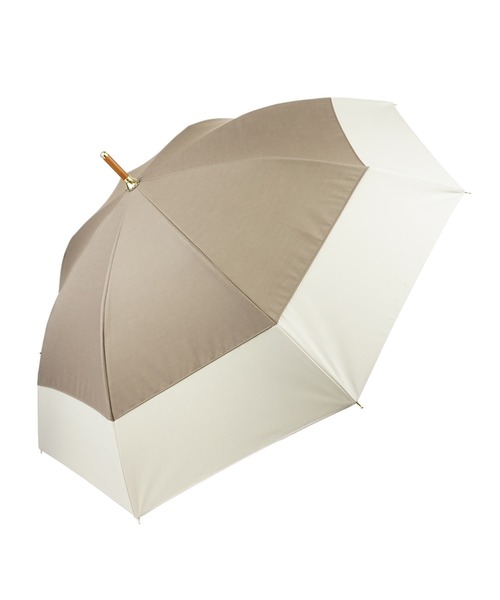 【セール】完全遮光 UVカット100% 日傘 Paraffi パラフィ 無地切替（長傘）｜macocca（マコッカ）