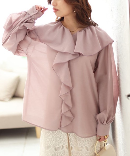 ラッフルフリルシアーブラウス（シャツ/ブラウス）｜GOLDJAPAN（ゴールドジャパン）