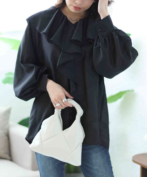ラッフルフリルシアーブラウス（シャツ/ブラウス）｜GOLDJAPAN（ゴールドジャパン） 4,786円