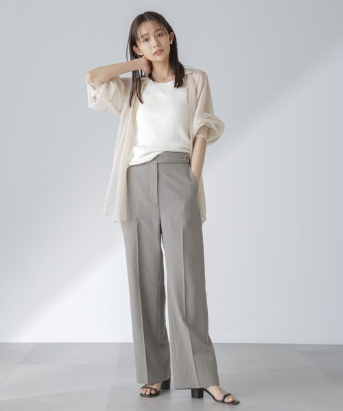 NANO universe（ナノユニバース）の「TEKNICO GIZA アメスリニットタンク（タンクトップ・レディース・オフホワイト/ブラック/パープル/オレンジ・FREE）」の12枚目の写真