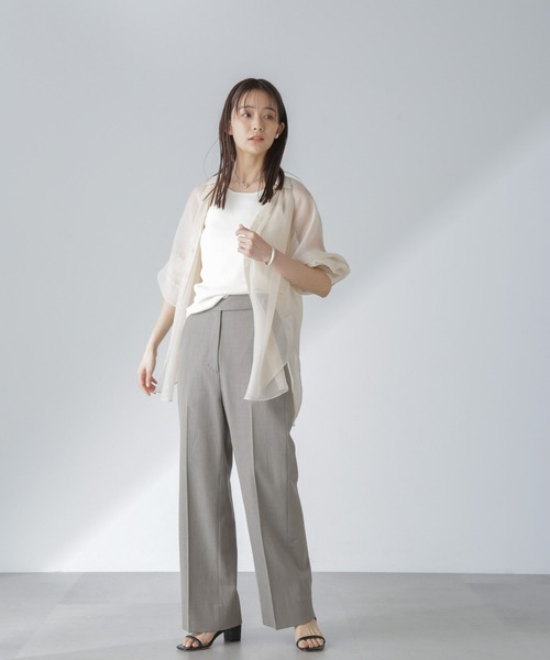 NANO universe（ナノユニバース）の「TEKNICO GIZA アメスリニットタンク（タンクトップ・レディース・オフホワイト/ブラック/パープル/オレンジ・FREE）」の13枚目の写真