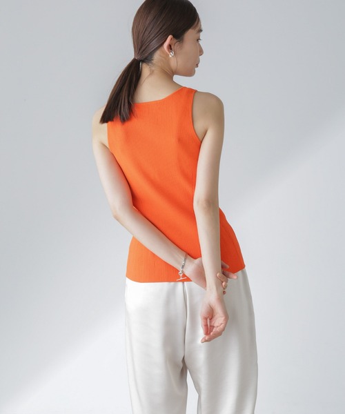 NANO universe（ナノユニバース）の「TEKNICO GIZA アメスリニットタンク（タンクトップ・レディース・オフホワイト/ブラック/パープル/オレンジ・FREE）」の22枚目の写真