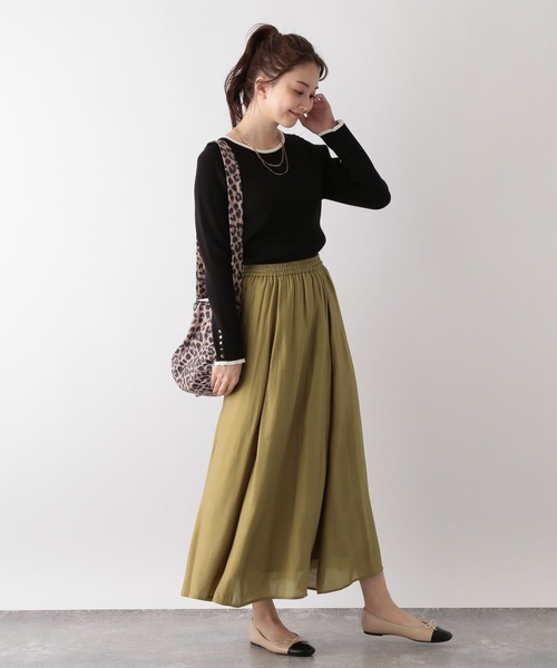 GLOBAL WORK（グローバルワーク）の「シアーボリュームフレアスカート/991705（スカート・レディース・イエロー/ブラック/ブルー・FREE）」の8枚目の写真