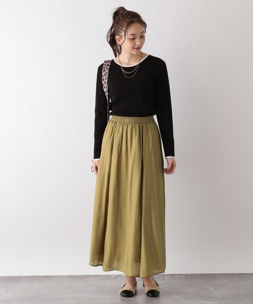 GLOBAL WORK（グローバルワーク）の「シアーボリュームフレアスカート/991705（スカート・レディース・イエロー/ブラック/ブルー・FREE）」の10枚目の写真