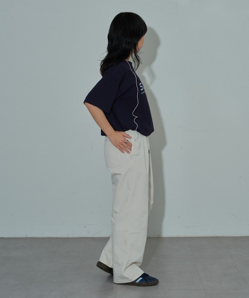 COLONY 2139(コロニートゥーワンスリーナイン)の「SOUNDロゴTシャツ(Tシャツ/カットソー・レディース・ホワイト系その他/オフホワイト/ネイビー・FREE)」の11枚目の写真