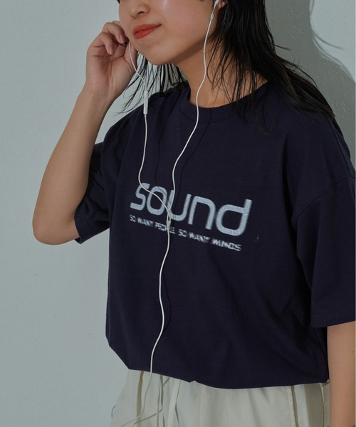 COLONY 2139(コロニートゥーワンスリーナイン)の「SOUNDロゴTシャツ(Tシャツ/カットソー・レディース・ホワイト系その他/オフホワイト/ネイビー・FREE)」の19枚目の写真