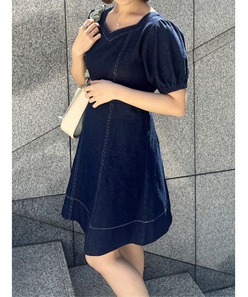 idem（イデム）の「lady denim mini onepiece/デニムミニ