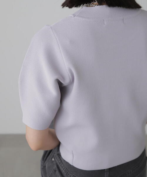 FREE'S MART（フリーズマート）の「◆［洗える］マシンウォッシャブル総針袖コクーン半袖ニット（ニット/セーター・レディース・ブラック/ライトグリーン/ホワイト/パープル・FREE）」の17枚目の写真