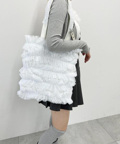 PHILLY（フィリー）の「【PHILLY】チュールフリルトートバッグ（トートバッグ・レディース・ブラック/ホワイト・FREE）」の22枚目の写真