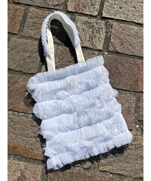 PHILLY（フィリー）の「【PHILLY】チュールフリルトートバッグ（トートバッグ・レディース・ブラック/ホワイト・FREE）」の12枚目の写真