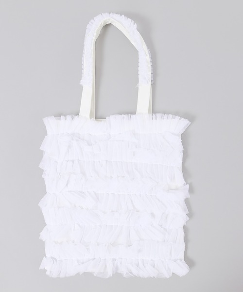 PHILLY（フィリー）の「【PHILLY】チュールフリルトートバッグ（トートバッグ・レディース・ブラック/ホワイト・FREE）」の13枚目の写真