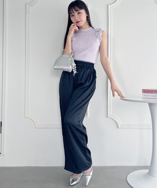 Loueme(ルエム)の「ボリュームノースリーブトップス(Tシャツ/カットソー・レディース・アイボリー/ピンク/ホワイト/ライラック/ブラック・FREE)」の7枚目の写真