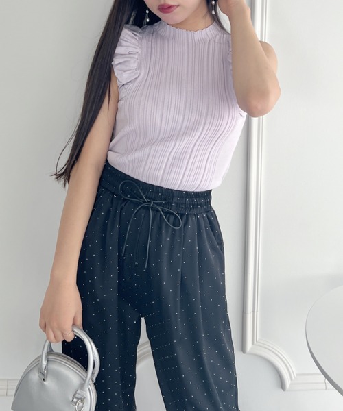 Loueme(ルエム)の「ボリュームノースリーブトップス(Tシャツ/カットソー・レディース・アイボリー/ピンク/ホワイト/ライラック/ブラック・FREE)」の15枚目の写真