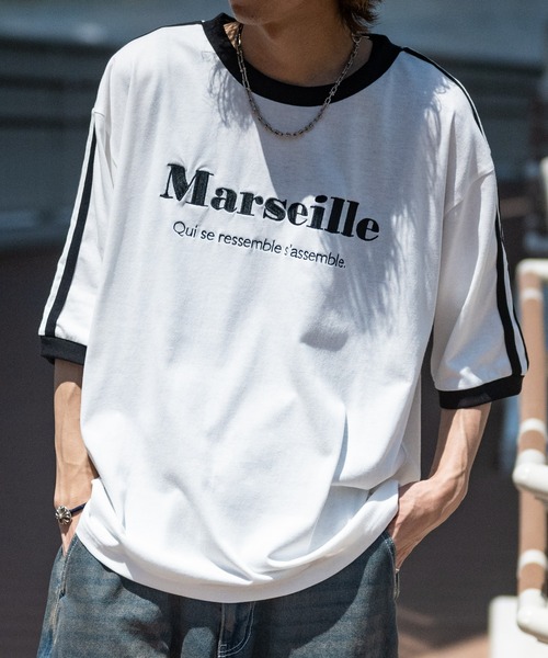 JOHN'S CLOSET(ジョンズクローゼット)の「【i】サイドライン ワンポイント刺繍 リンガーTシャツ(Tシャツ/カットソー・メンズ・ブラック系1/ブラック/ホワイト/ホワイト系1・X-LARGE/LARGE/MEDIUM)」の3枚目の写真