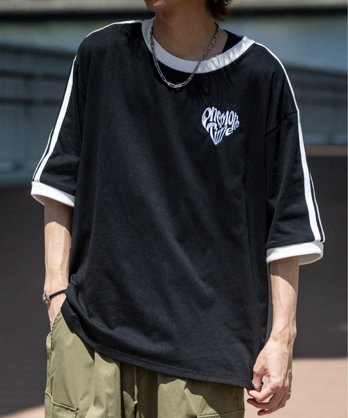 JOHN'S CLOSET(ジョンズクローゼット)の「【i】サイドライン ワンポイント刺繍 リンガーTシャツ(Tシャツ/カットソー・メンズ・ブラック系1/ブラック/ホワイト/ホワイト系1・X-LARGE/LARGE/MEDIUM)」の13枚目の写真
